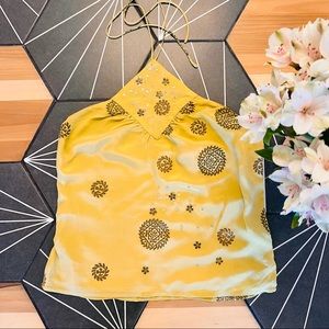 Pistachio Green 100% Silk Halter Top | Size XS